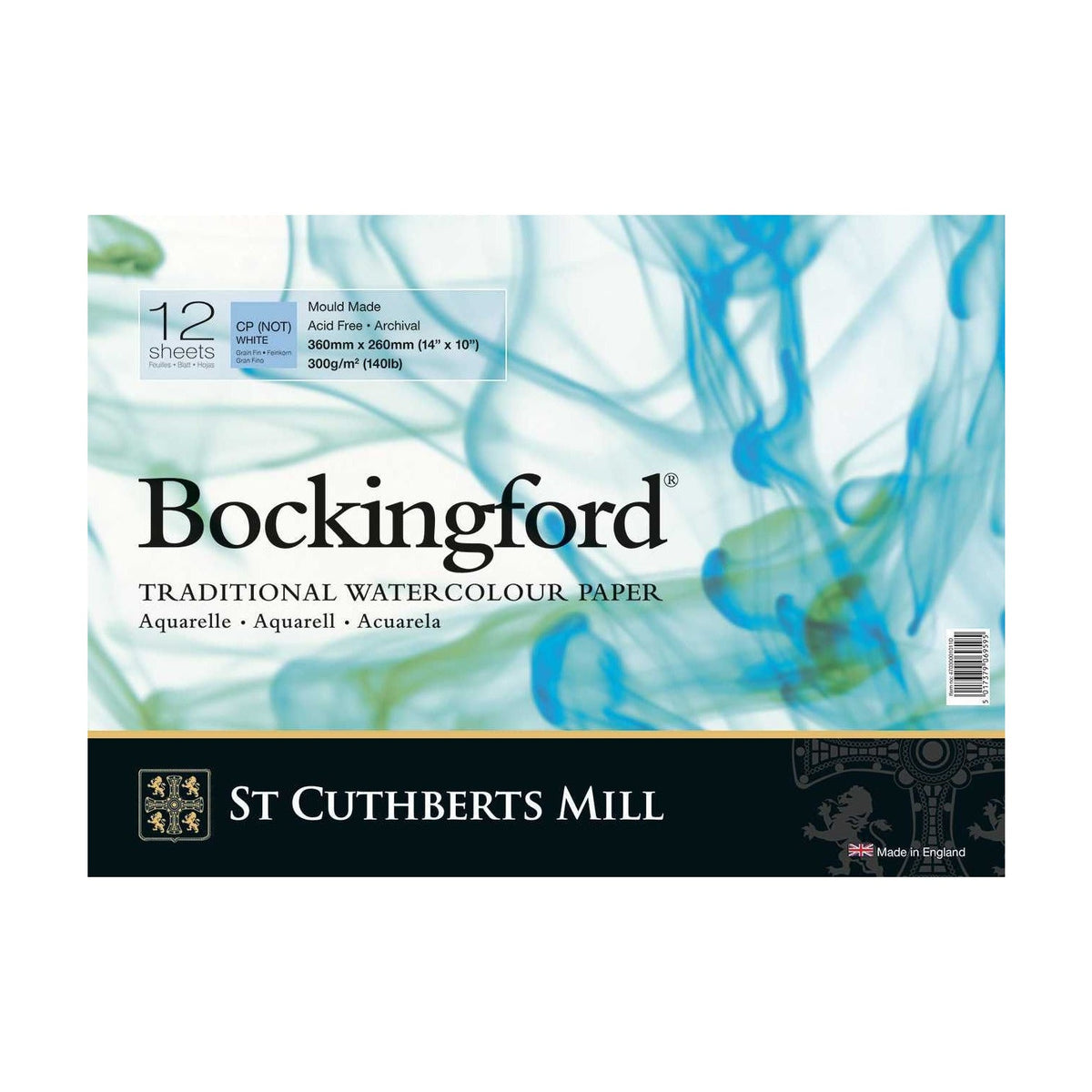 CANSON St Cuthberts Mill Bockingford Watercolor Pad 300 g/m² 12 Sheets Wire-O 18 – 41 cm