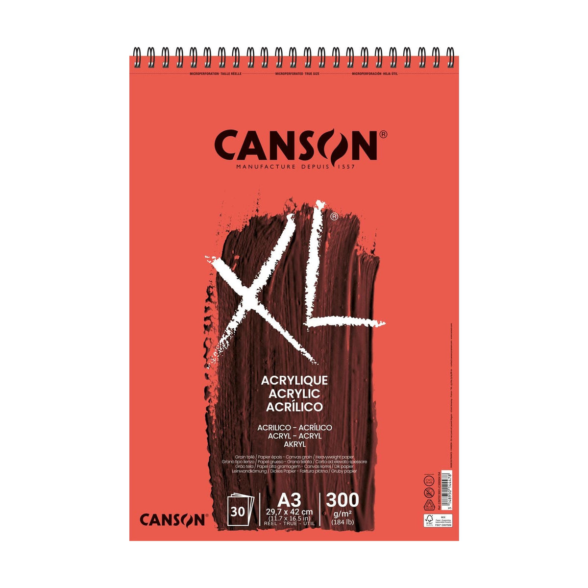 CANSON XL Acrylic Pad 300 g A3 - 30 sheets