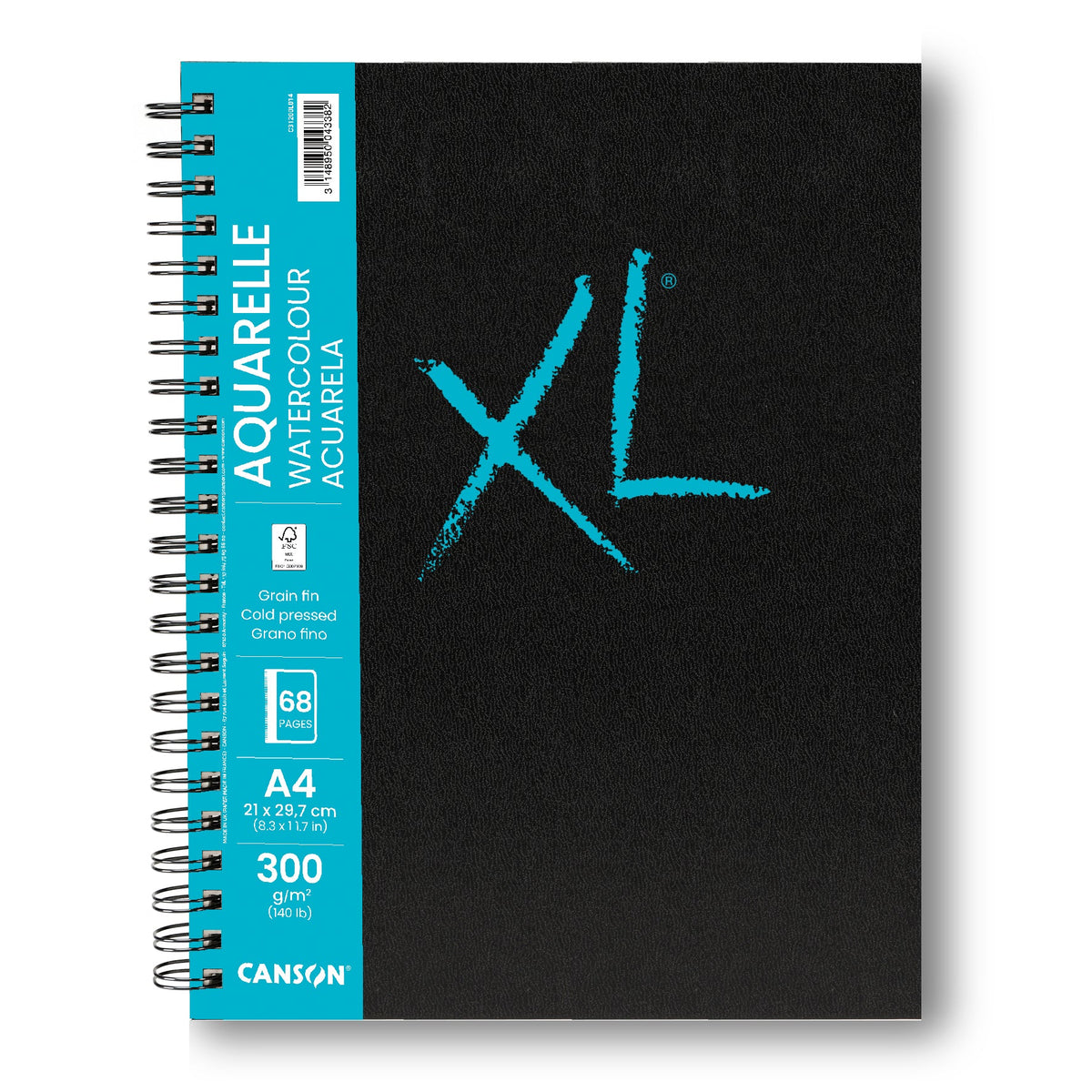 CANSON XL Aquarelle Spiral Watercolor Pad A4 300 g - 68 sheets