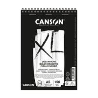 CANSON XL Dessin Black Sketchbook A5 - 150 g/m², 30 Sheets