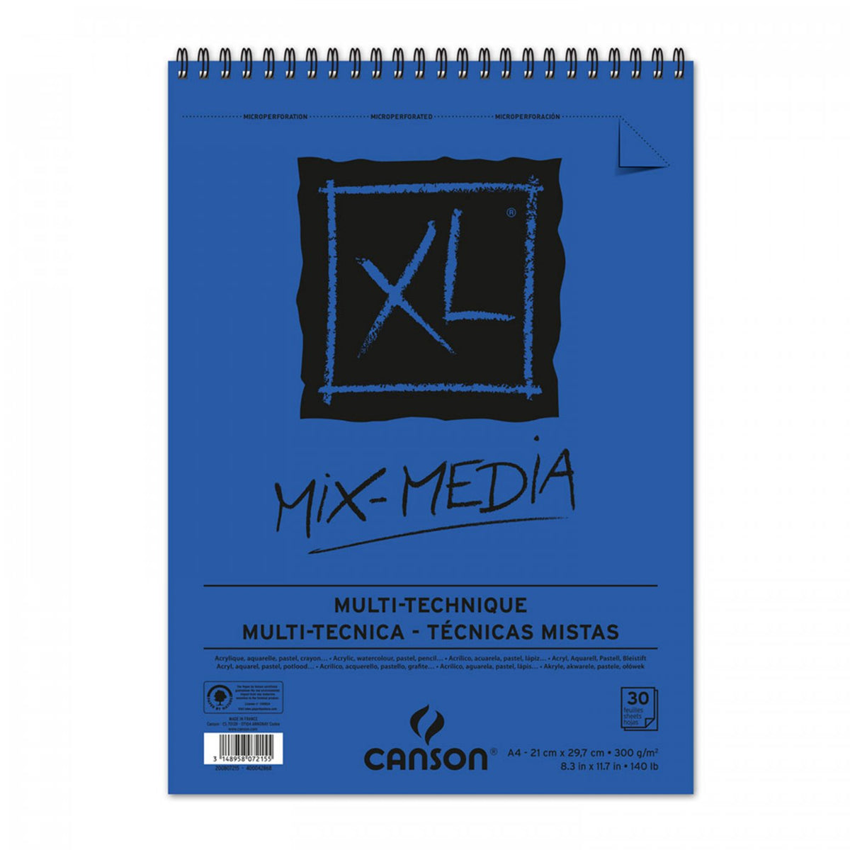 CANSON XL Mix Media Spiral Pad A4 300 gsm - 30 sheets