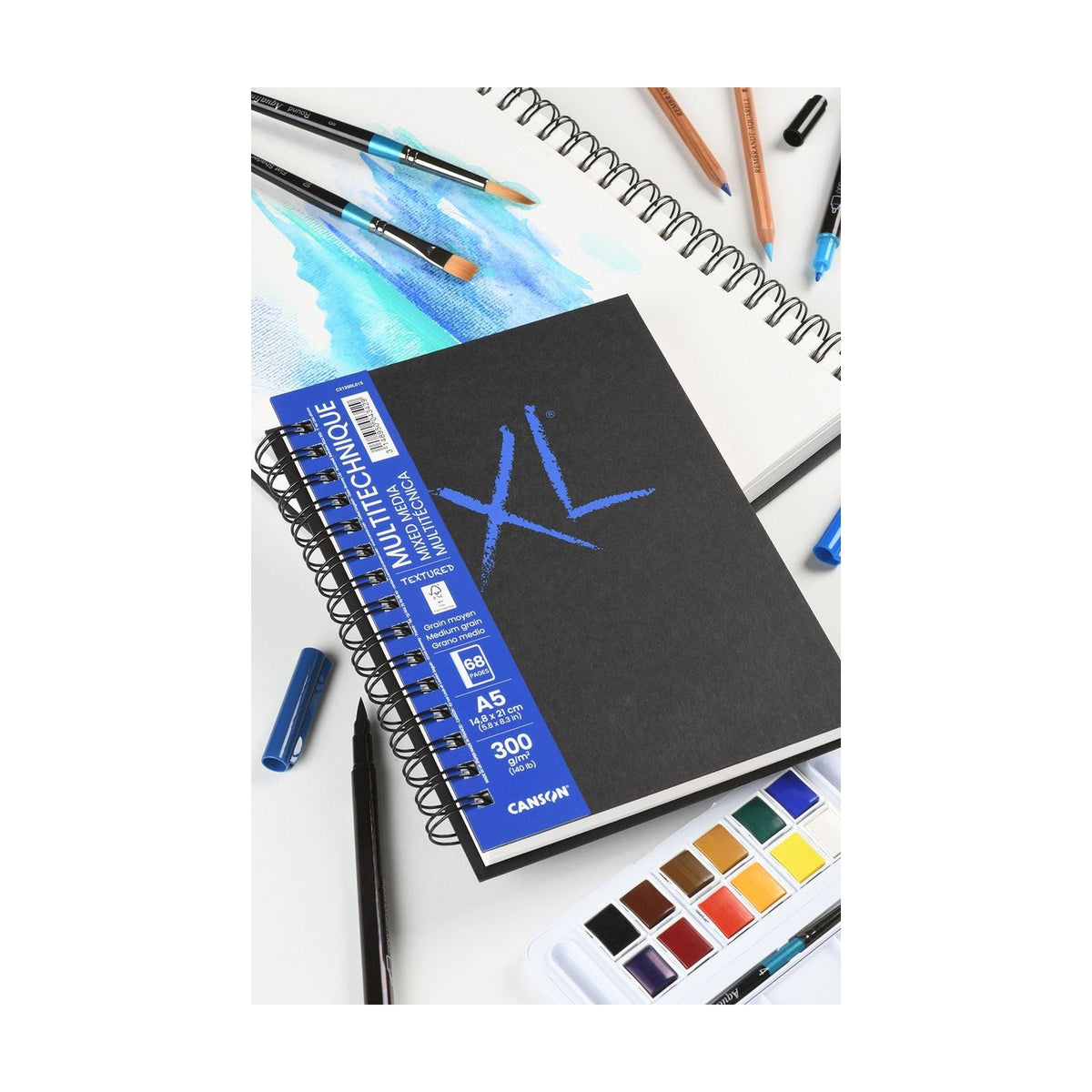 CANSON XL Mix Media Textured Glued Pad A5, 300 g/m², 68 sheets
