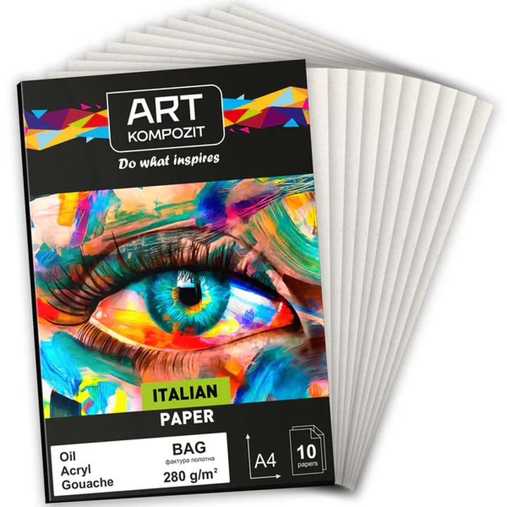 Canvas-Texture Paper Pad A4, 10 Sheets, 280 g/m²