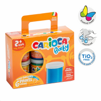 Carioca Baby 2+ Finger Paints in Paper Case - 6 x 80 ml