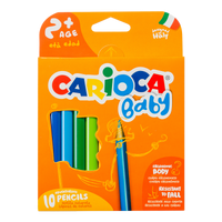 Carioca Baby 2+ Triangular Colored Pencils, 10 pcs