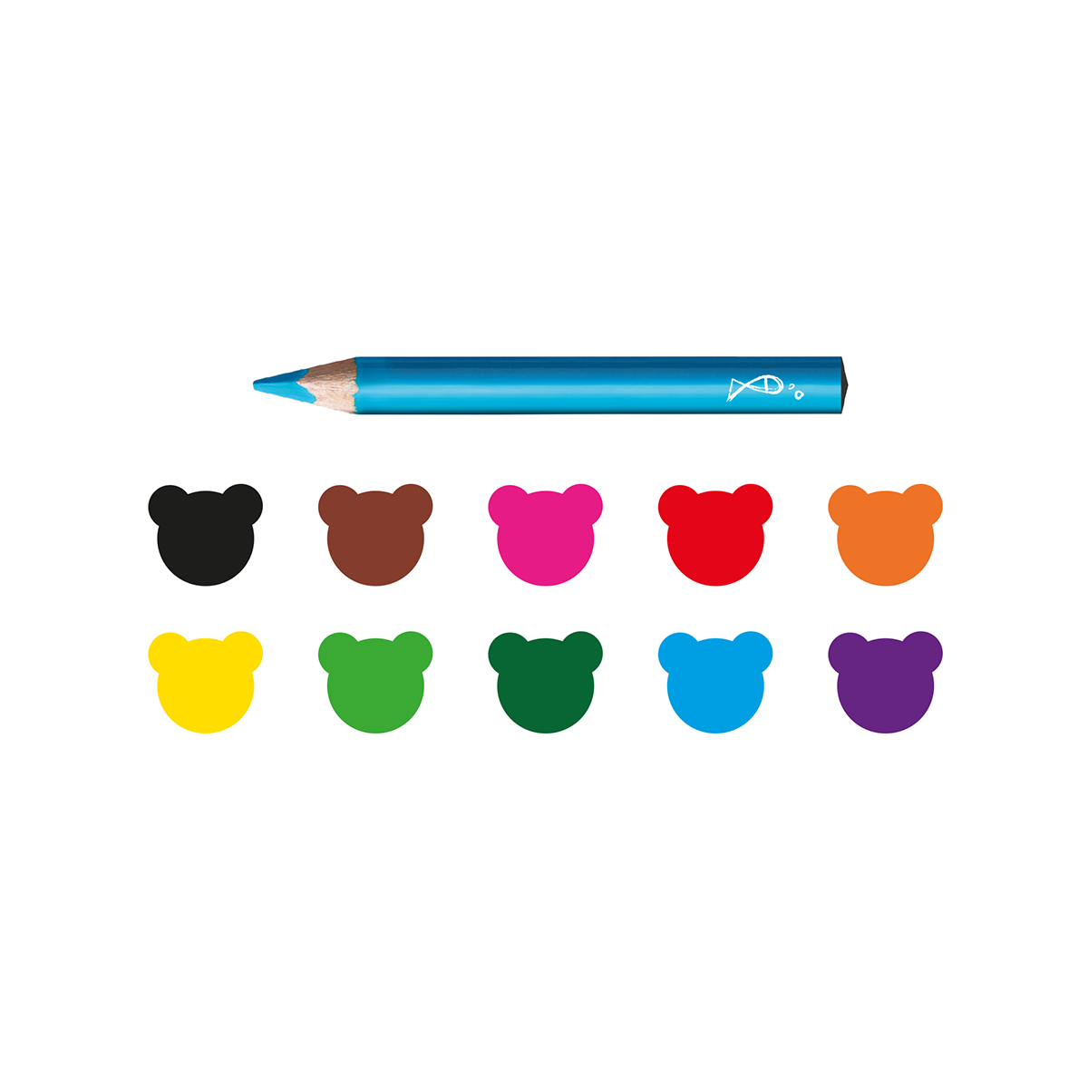 Carioca Baby 2+ Triangular Colored Pencils, 10 pcs