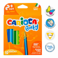 Carioca Baby 2+ Triangular Colored Pencils, 10 pcs
