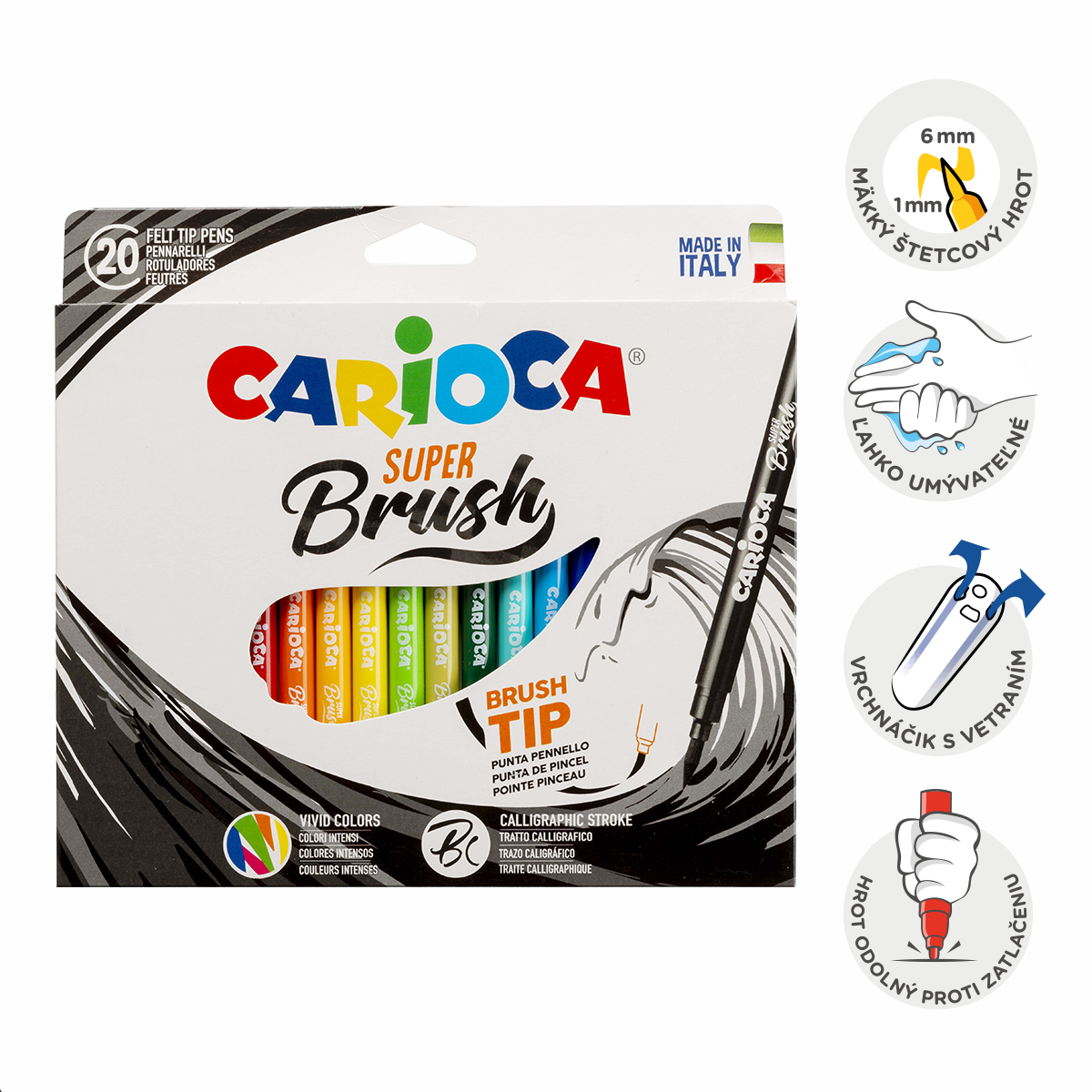 Carioca Brush Markers / set of 20 pcs