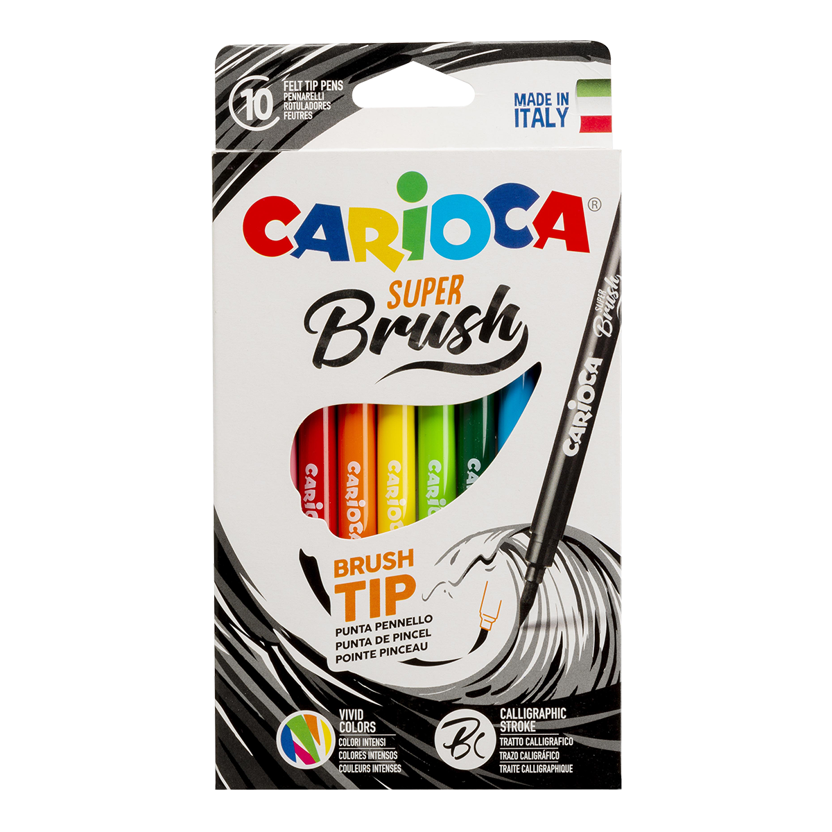 Carioca Brush Markers with Brush Tip / set of 10 pcs