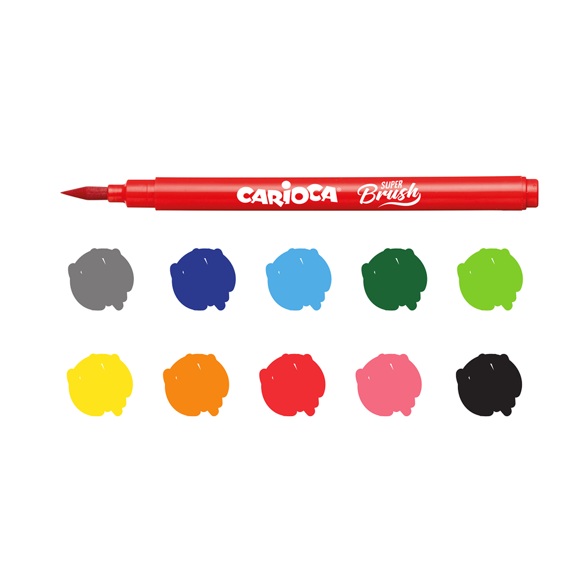 Carioca Brush Markers with Brush Tip / set of 10 pcs