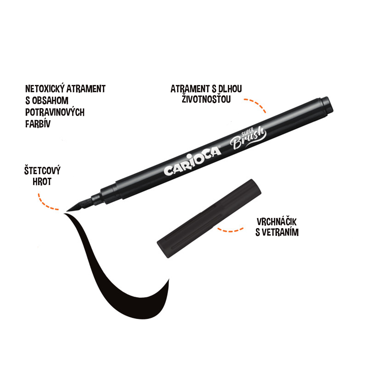 Carioca Brush Markers with Brush Tip / set of 10 pcs