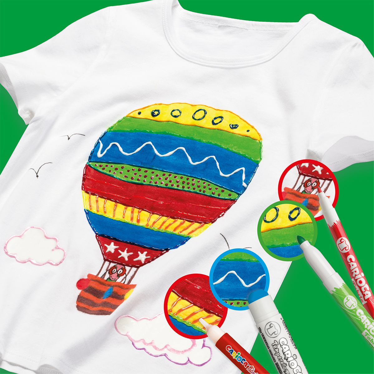 Carioca Fabric Markers Fine Tip - Set of 10