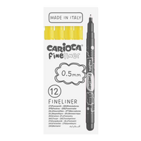 Carioca Fine Tip Fineliners 0.5 mm, Set of 12