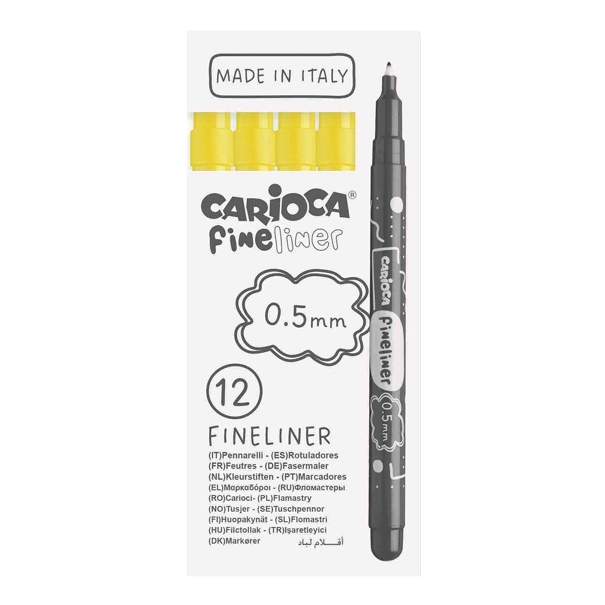 Carioca Fine Tip Fineliners 0.5 mm, Set of 12