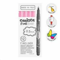 Carioca Fine Tip Fineliners 0.5 mm, Set of 12, salmon