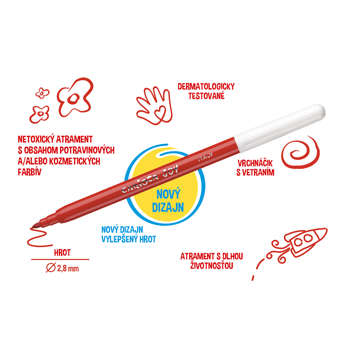 Carioca Joy Felt-Tip Pens, Assorted Colors