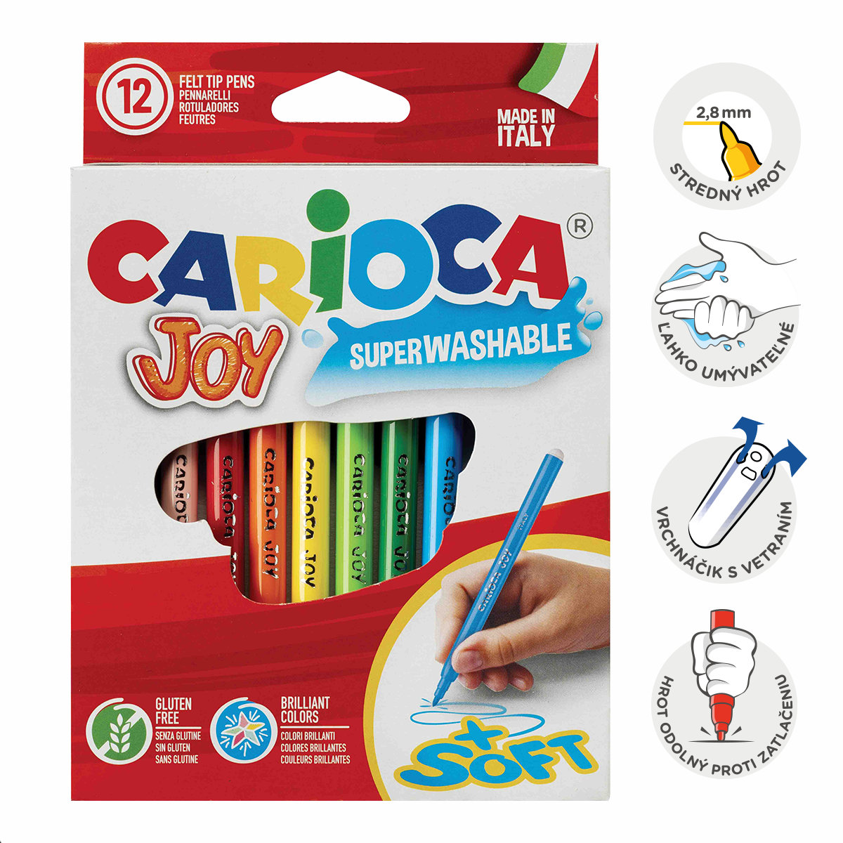 Carioca Joy Felt-Tip Pens, Assorted Colors