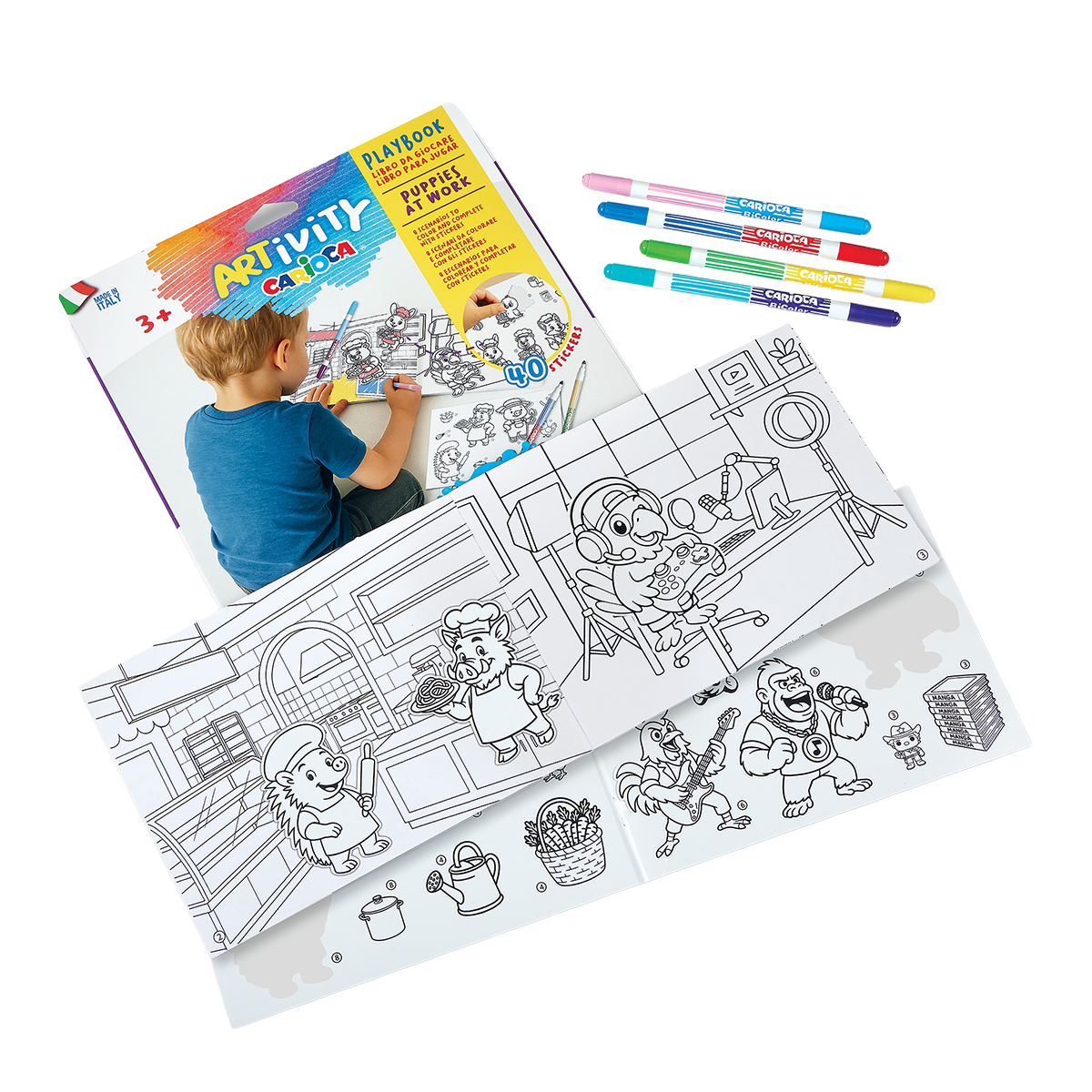Carioca Marker and Sticker Set ARTivity - Puppies at Work, 3+