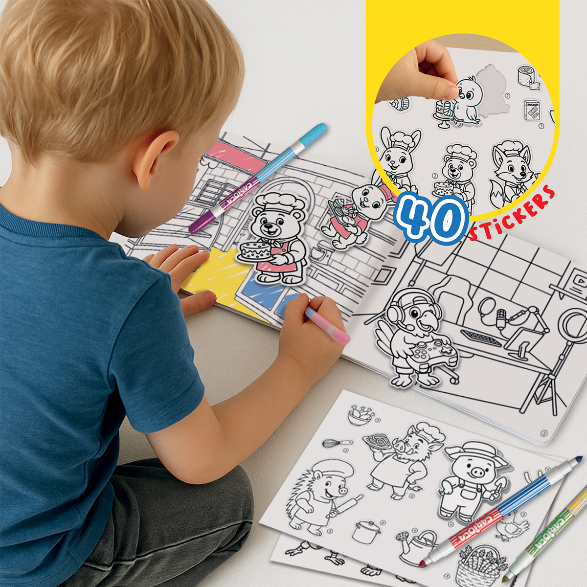 Carioca Marker and Sticker Set ARTivity - Puppies at Work, 3+