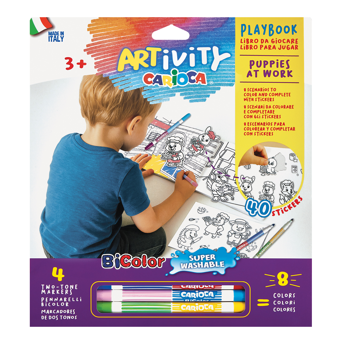 Carioca Marker and Sticker Set ARTivity - Puppies at Work, 3+