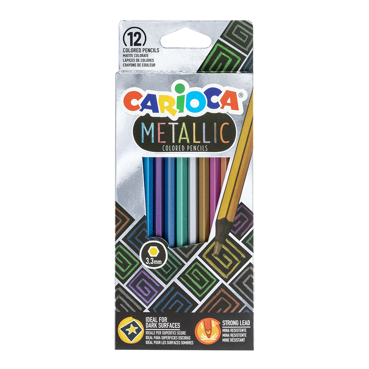 Carioca Metallic Hexagonal Colored Pencils / 12 pcs