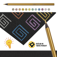 Carioca Metallic Hexagonal Colored Pencils / 12 pcs