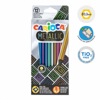 Carioca Metallic Hexagonal Colored Pencils / 12 pcs