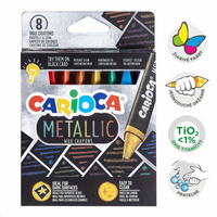 Carioca Metallic Triangular Wax Crayons - Set of 8 pcs