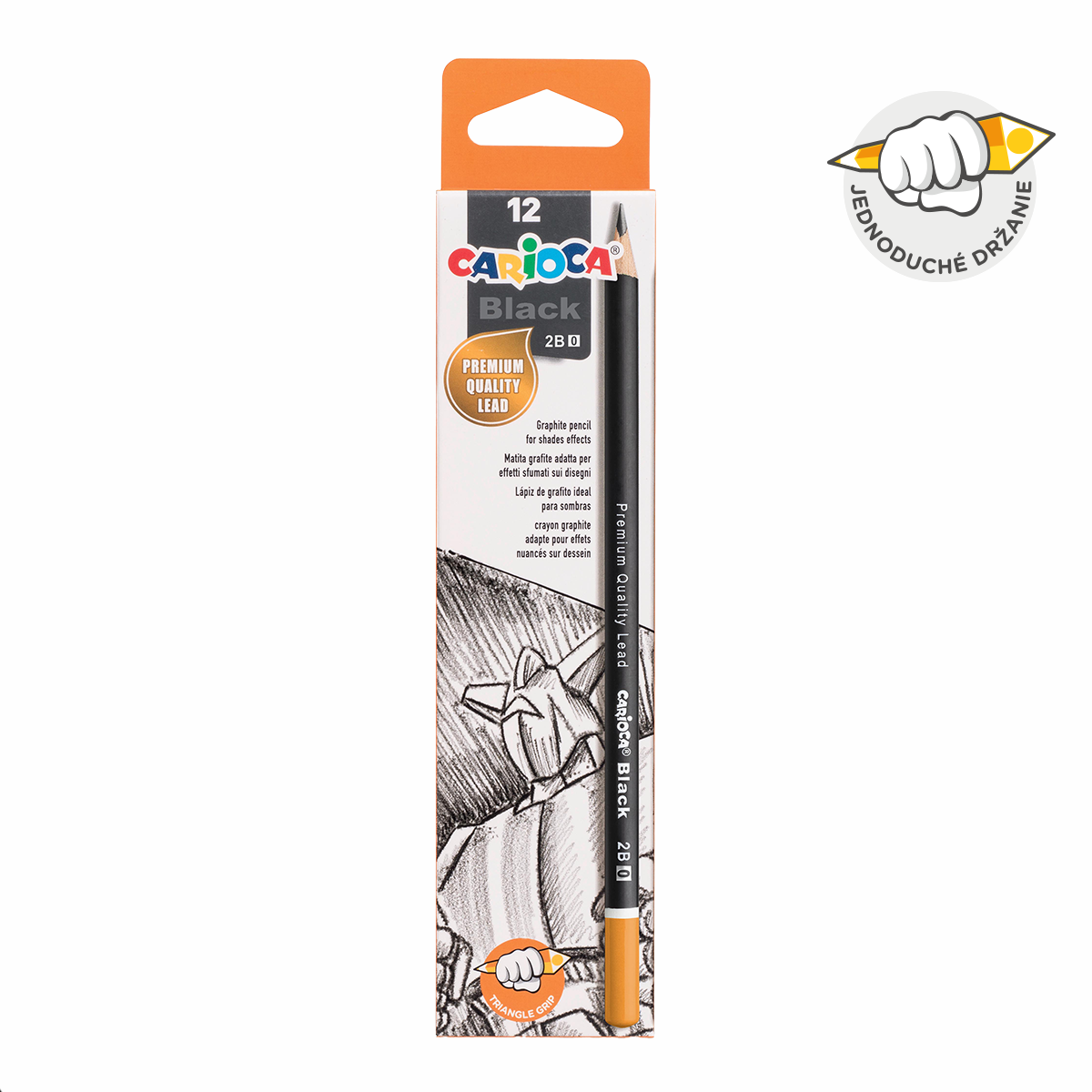Carioca Triangular Graphite Pencil Set Black 2H, 12 pcs – 0/2B