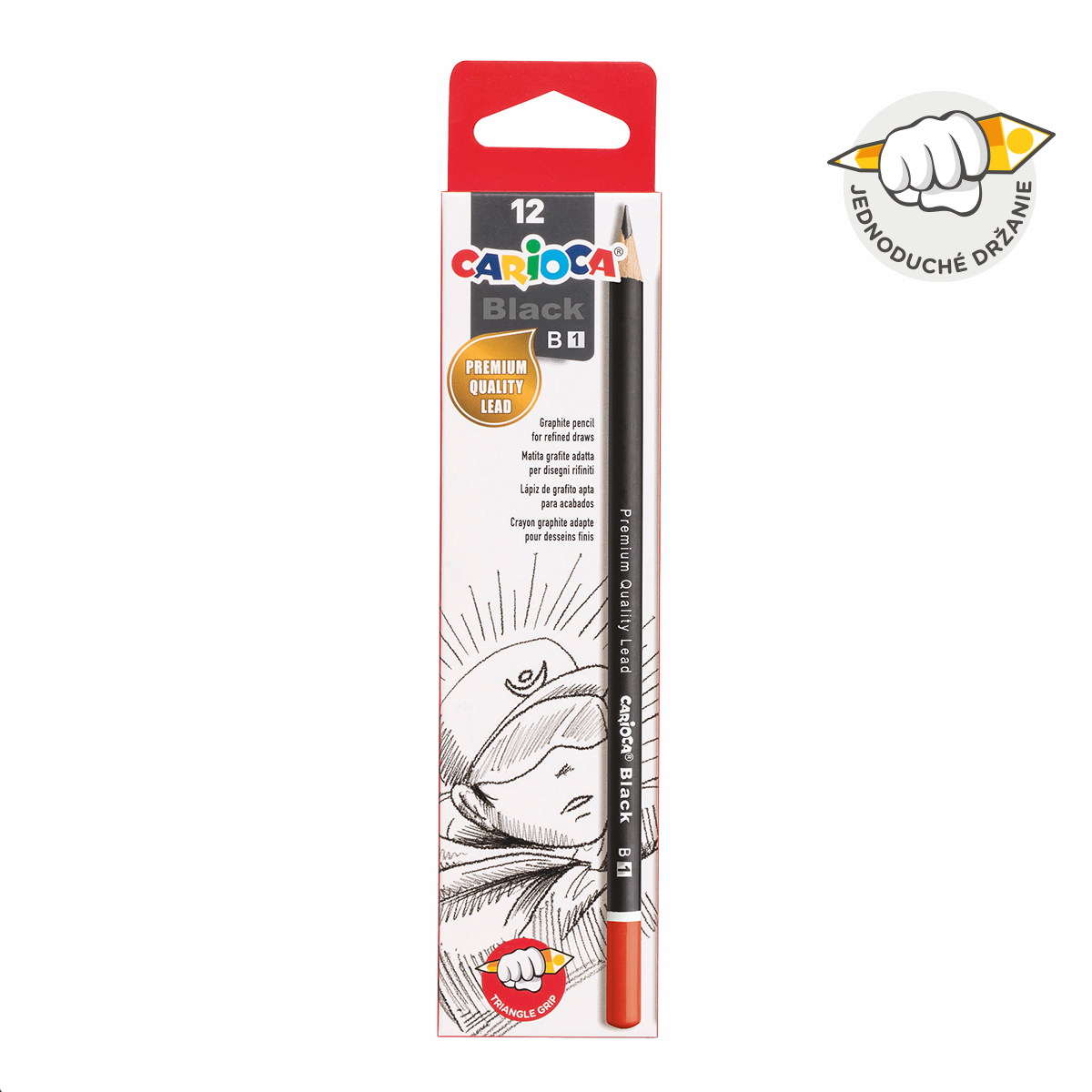 Carioca Triangular Graphite Pencil Set Black 2H, 12 pcs – 1/B