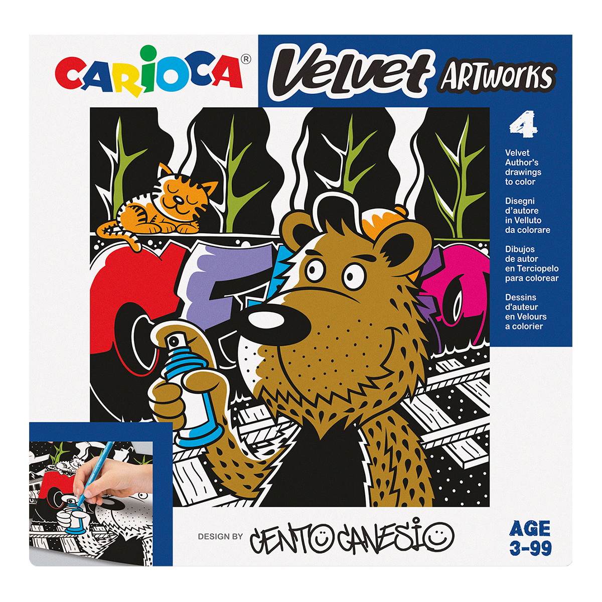 Carioca Velvet Coloring Pages 4 pcs – CENTO Graffiti