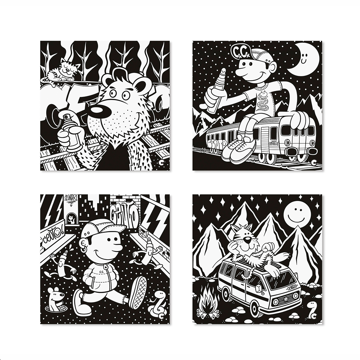 Carioca Velvet Coloring Pages 4 pcs