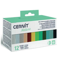 CERNIT Polymer Clay Set of 12 x 25 g Nature, image 1