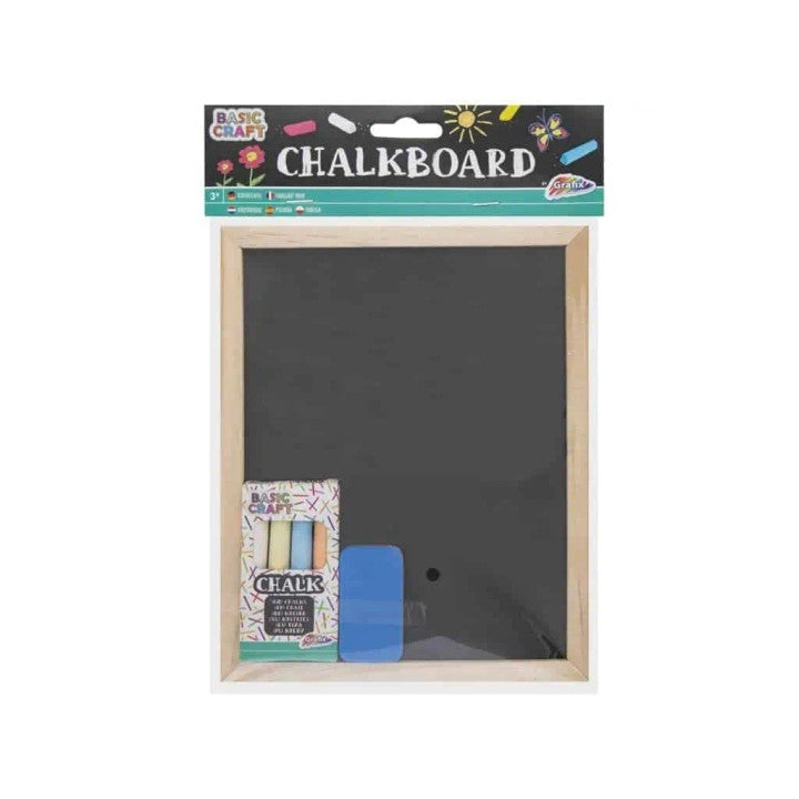 Chalkboard Set 20×16 cm with 4 Colored Chalks & Eraser