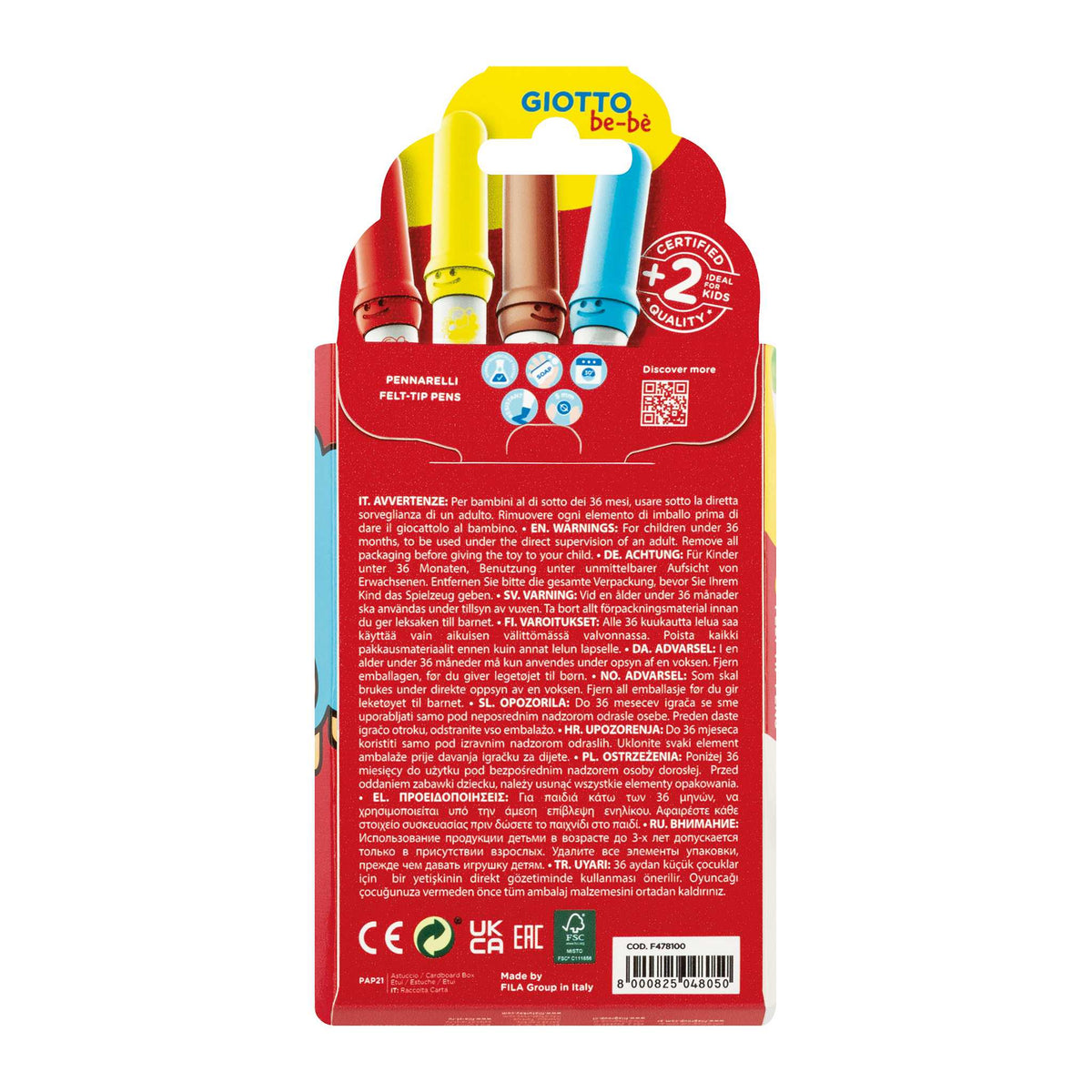 Children's markers GIOTTO be-bè - 6 pcs