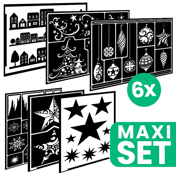 Christmas Motif Painting Stencil Set, Set of 6