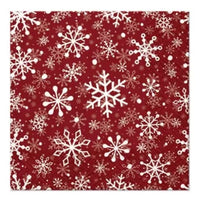 Christmas Snowflakes Decoupage Napkins, Red, 1 pc