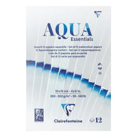 CLAIREFONTAINE Aqua Essentials Watercolour Pad 200 – 300 g/m² 10 – 24 cm - 12 sheets