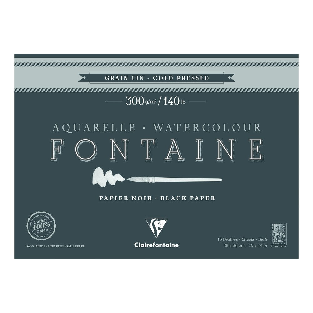Clairefontaine Fontaine Black Watercolor Pad, 300 g/m² — image 2