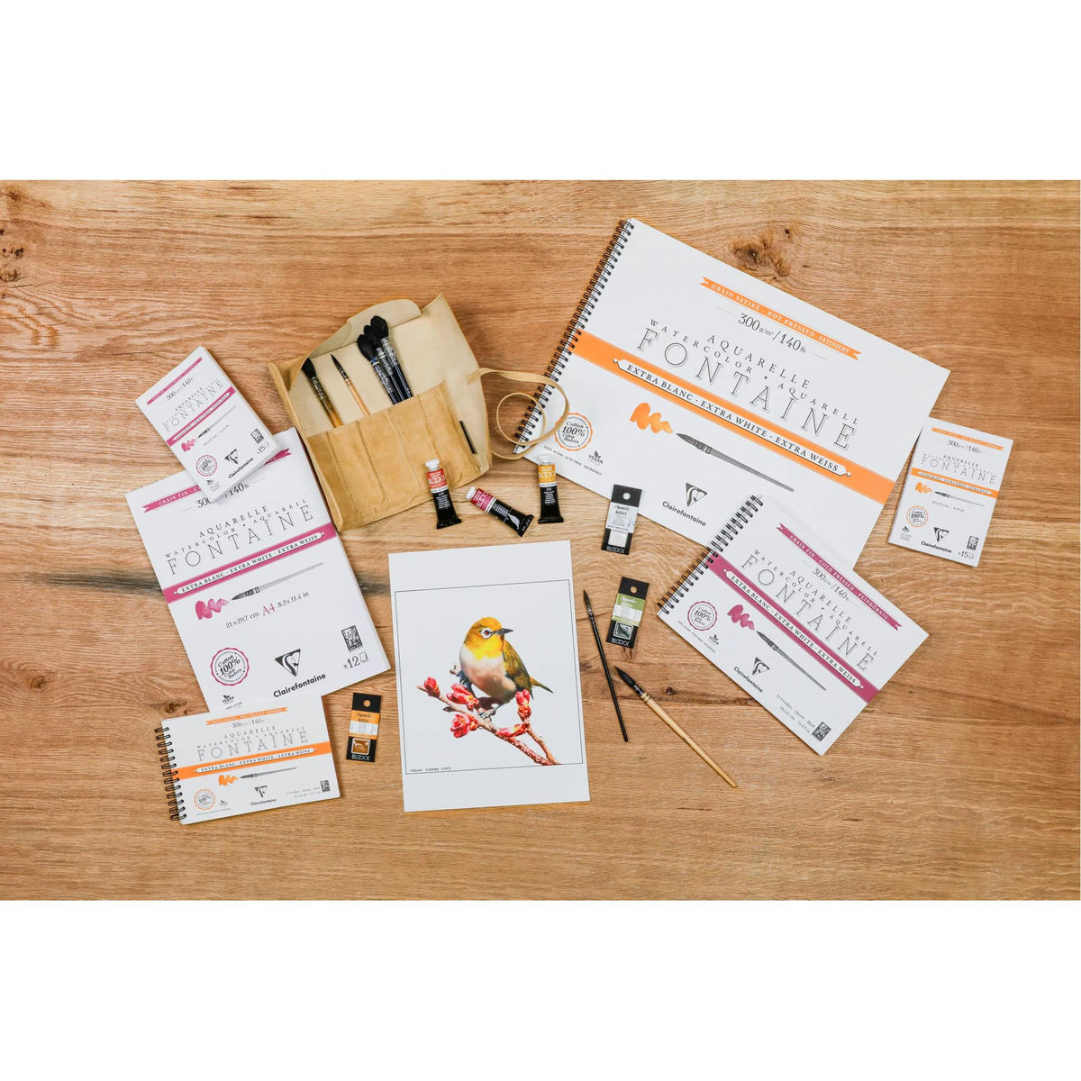 Clairefontaine Fontaine HP Extra White Watercolor Pad 300 g/m² 12 x 18 cm - 12 Sheets