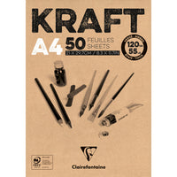 CLAIREFONTAINE Glued Kraft Paper Pad 120 g/m² – 120 g 50 sheets A4