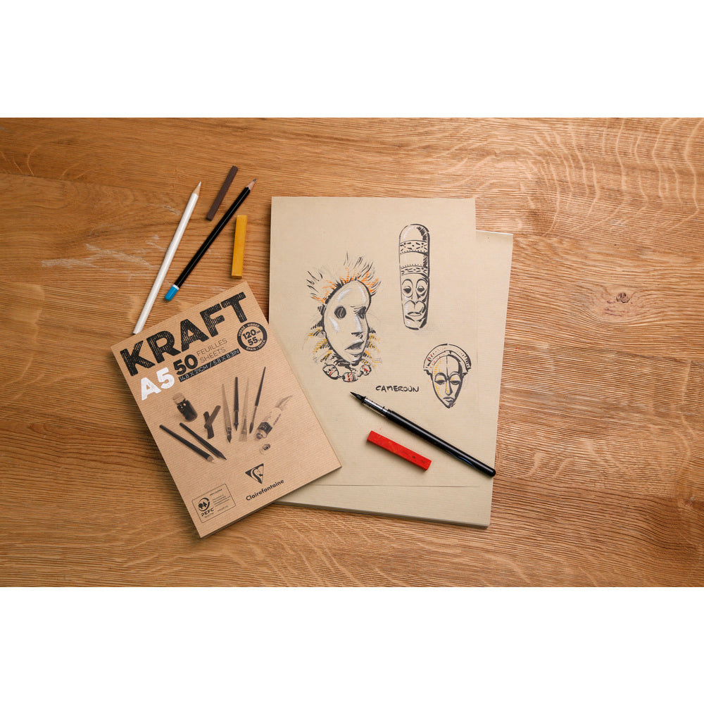 CLAIREFONTAINE Glued Kraft Paper Pad 120 g/m²