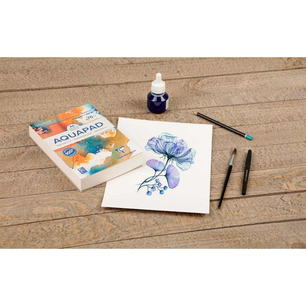 CLAIREFONTAINE Goldline Aquapad Glued Watercolor Pad 300 gsm