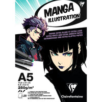 Clairefontaine Manga Illustration Paper Pad, 250 g/m², A5–A3, 20 Sheets