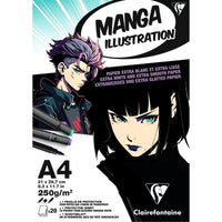 Clairefontaine Manga Illustration Paper Pad, 250 g/m², A5–A3, 20 Sheets