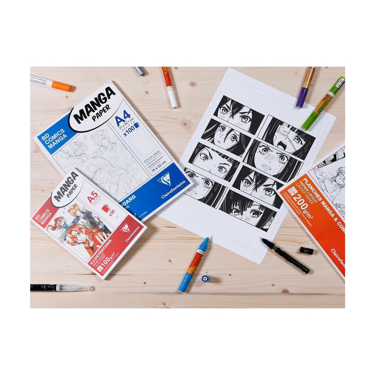 CLAIREFONTAINE Manga Layout Pad 100 g/m² A5 – A3 - 50 sheets