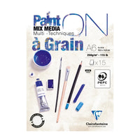 Clairefontaine Paint'On a grain Mixed Media Pad, 250 g/m², A6, 15 Sheets