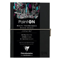 Clairefontaine Paint'On Black Mixed Media Pad, 250 g/m², 32 Sheets, A5 – 14 x 14 cm