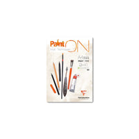 Clairefontaine Paint'On Mixed Media Pad, 250 g, 40 Sheets, Glued, Extra White