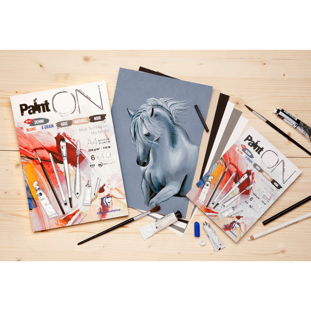 CLAIREFONTAINE Paint'On Mix Media Pad No. 6 250 g/m2 - 24 Sheets